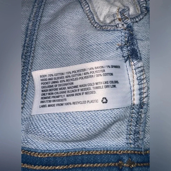 NWOT Cat & Jack Denim Cat Hood Denim Jacket. Size 12m - Picture 5 of 6